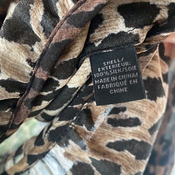 Saks Fifth Avenue Silk Leopard Print Blouse - Picture 6 of 6